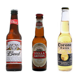 Bierflaschen: AB InBev-Marken Budweiser, Stella Artois und Corona